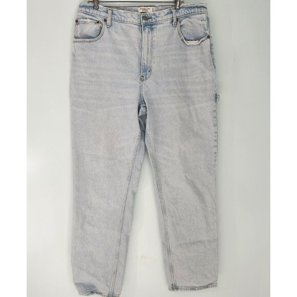 Abercrombie & Fitch The 90’s Straight Ultra High Rise Jeans Carpenter 33 16L EUC - Picture 3 of 16